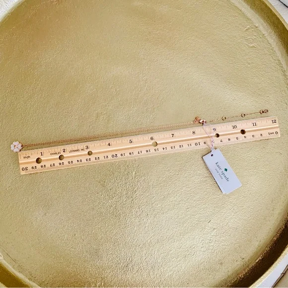 Kate Spade Rose Gold Flower Pendant Necklace Cream Enamel Spade Logo NWT Gift - Picture 10 of 16